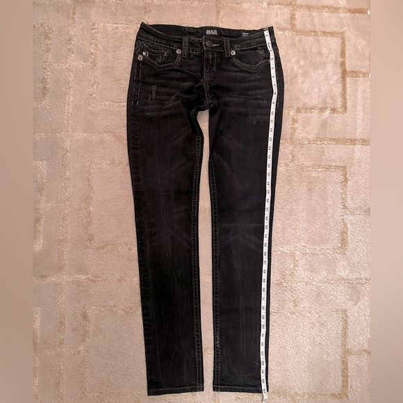 MEK Denim slightly distressed black OAXACA skinny jeans - size 28 - Picture 4 of 10
